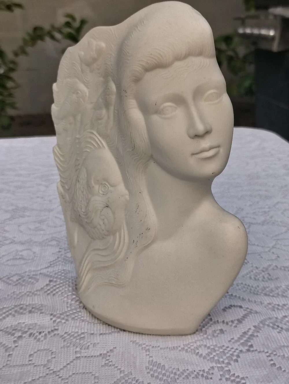 Vintage 1985 Signed Mermaid Vase by Artist Dayle Rushall
